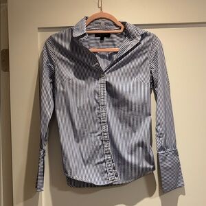Banana Republic Blue and White Striped Shirt